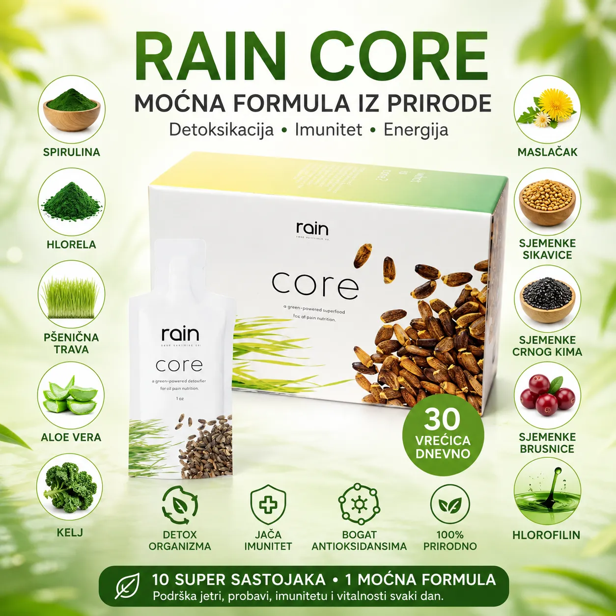 Rain Core antioksidans sa sjemenkama i superzelenim biljkama