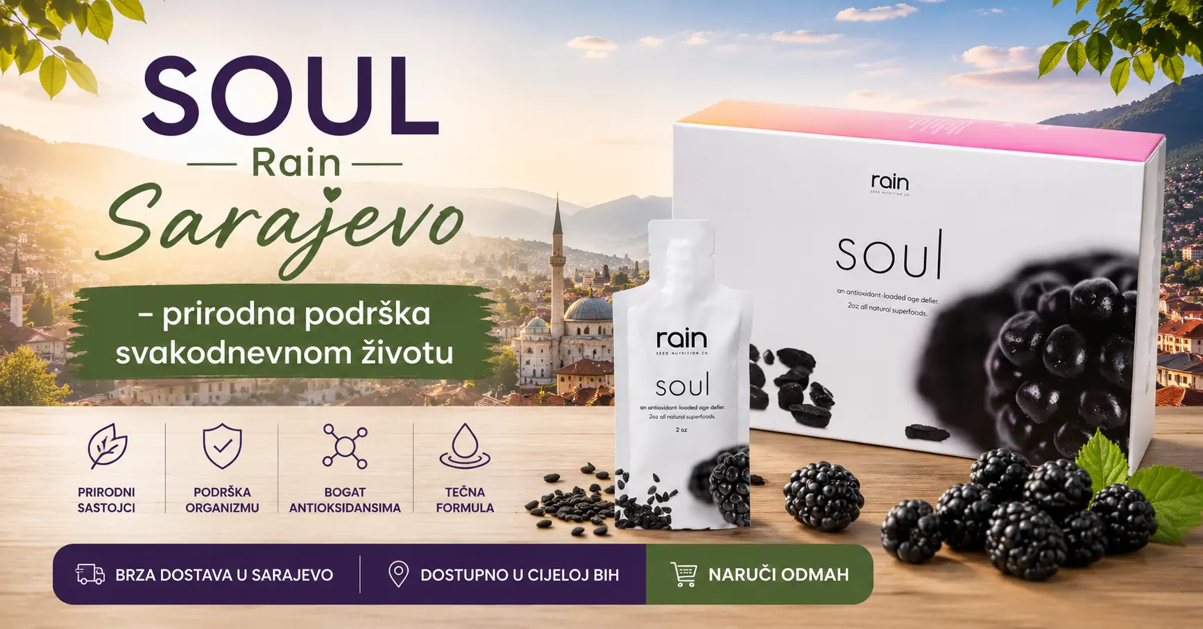 SOUL Rain Sarajevo – prirodni dodatak prehrani od sjemenki uz brzu dostavu u Sarajevo i Bosnu i Hercegovinu